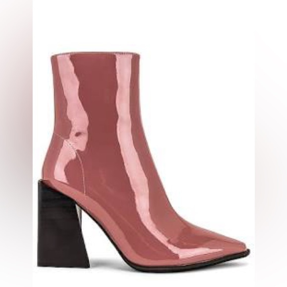 Jeffrey Campbell La Siren Bootie Dark Rose Patent Ankle Boots Size 7